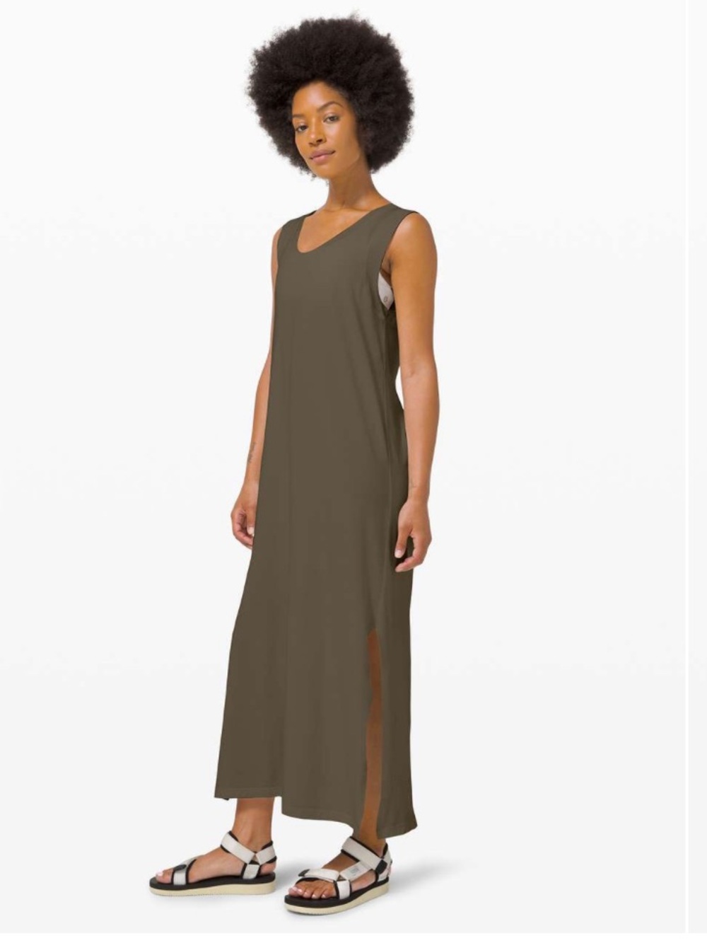 Lululemon All Yours Midi Tank Dress in Dark Olive See Measurements for Size